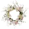 18'' Pink & Green Hydrangeas w/ Cotton Artificial Wreath